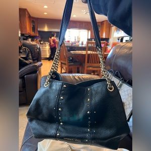 Michael Kors black studded shoulder bag